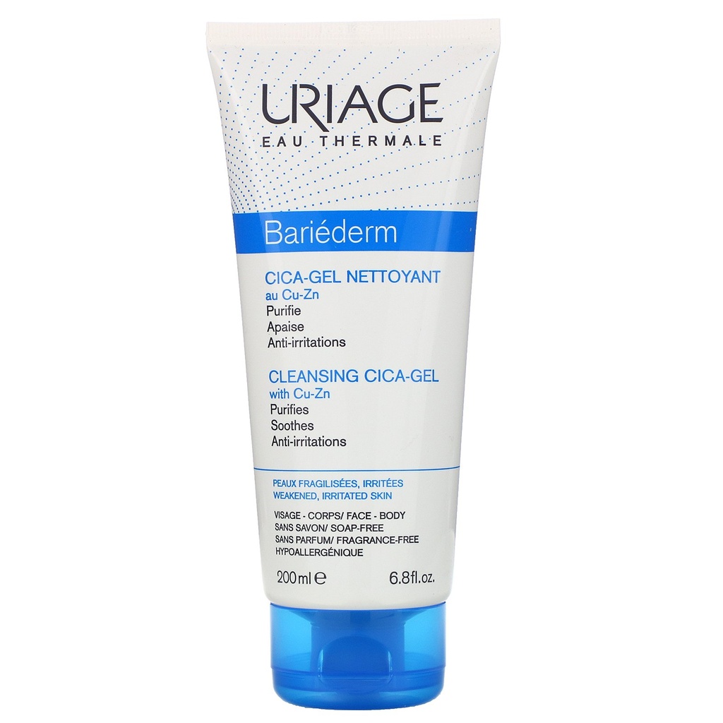 URIAGE BARIEDERM CICA CLEANSING  GEL WITH COPPER-ZINC 200 ML
